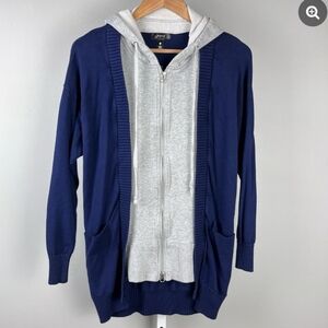 NWT Aqua Longline Zip Up Hoodie Cardigan